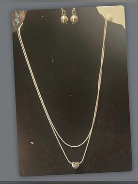 Paparazzi Silver Double-Layer Heart Necklace